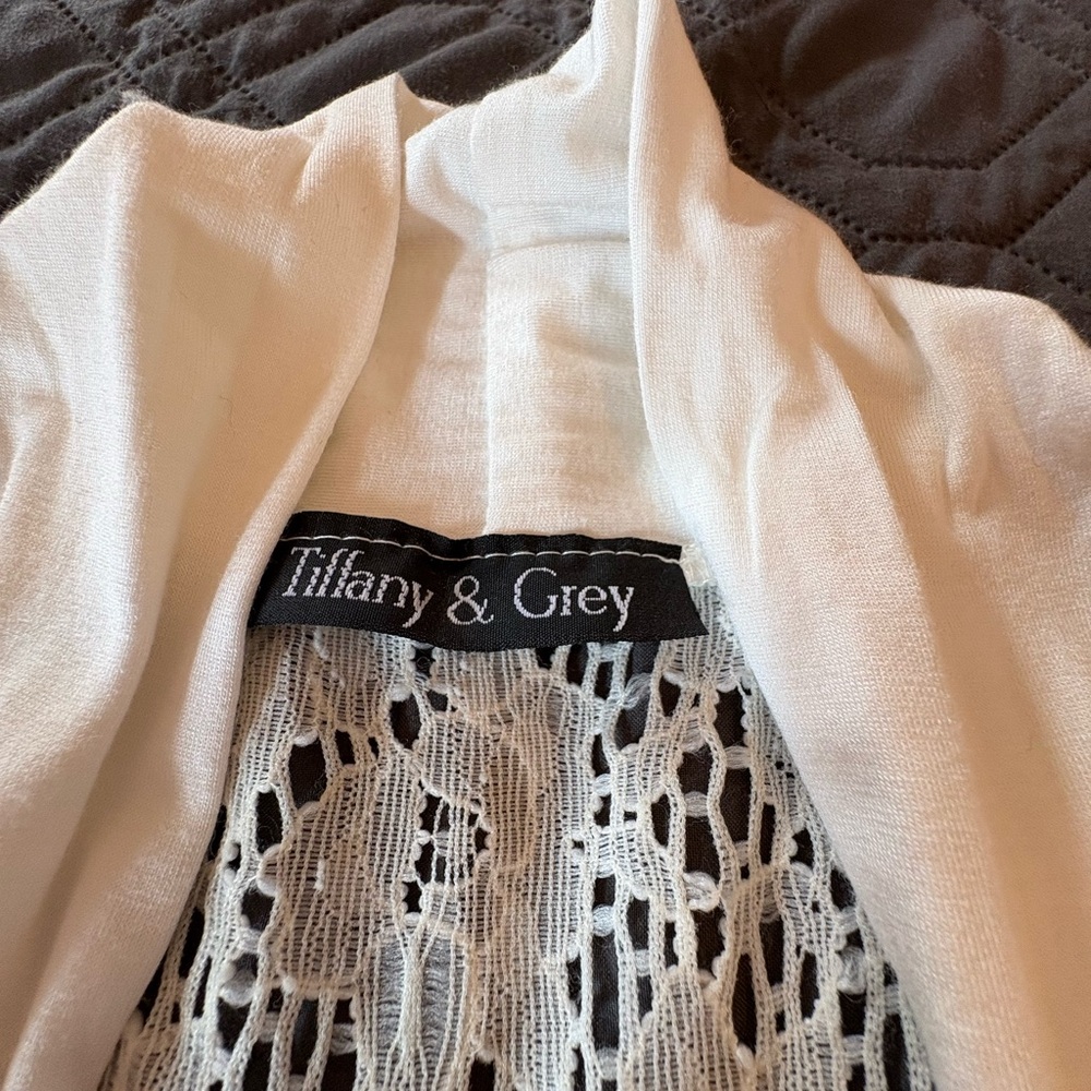 Tiffany & Grey White Lace Cardigan